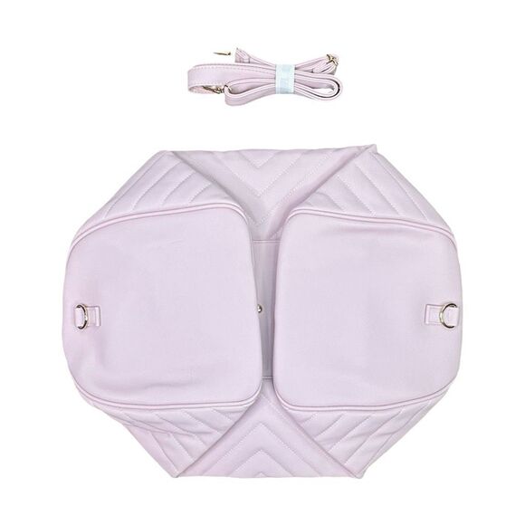 Ms. Lovely Pink Large Chevron Weekender Duffle Bag - 22” x 10” x 11” - Picture 5 of 6